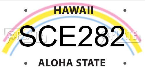 SCE282 Hawaii License Plate
