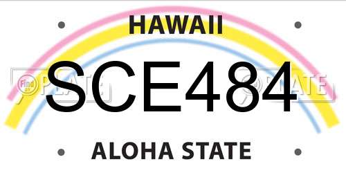 SCE484 Hawaii License Plate