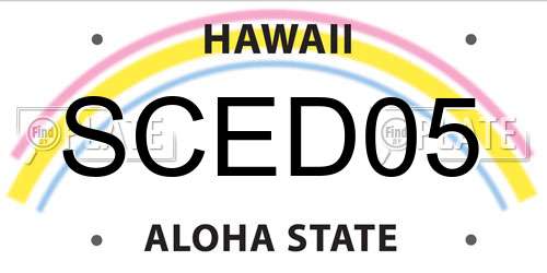 SCED05 Hawaii License Plate