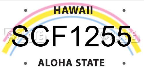 SCF1255 Hawaii License Plate