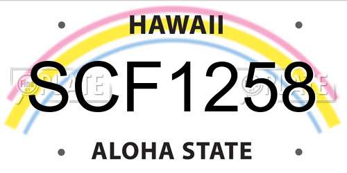 SCF1258 Hawaii License Plate