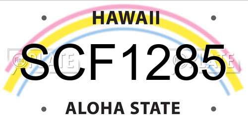 SCF1285 Hawaii License Plate