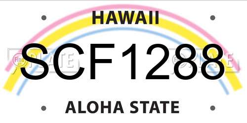 SCF1288 Hawaii License Plate