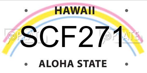 SCF271 Hawaii License Plate