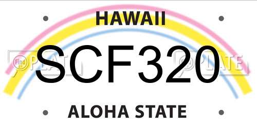 SCF320 Hawaii License Plate