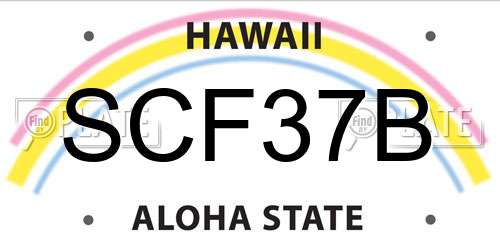 SCF37B Hawaii License Plate