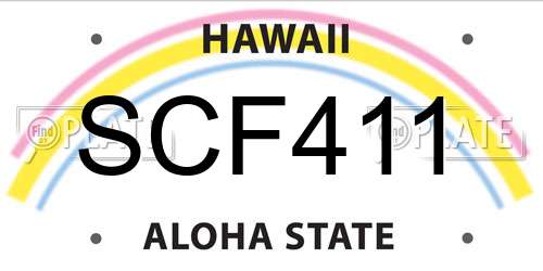 SCF411 Hawaii License Plate