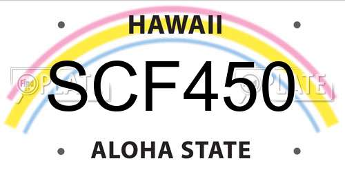 SCF450 Hawaii License Plate