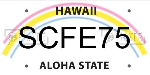 SCFE75 Hawaii License Plate
