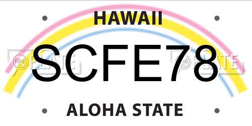 SCFE78 Hawaii License Plate