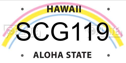 SCG119 Hawaii License Plate