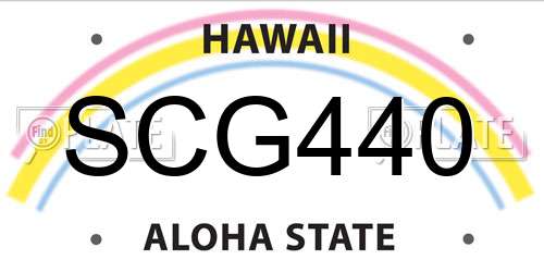SCG440 Hawaii License Plate