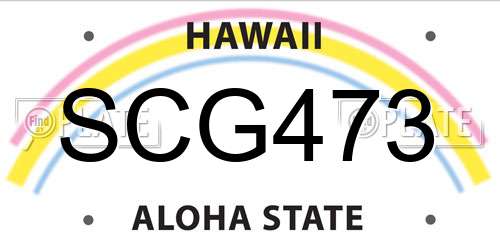 SCG473 Hawaii License Plate