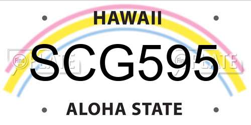 SCG595 Hawaii License Plate