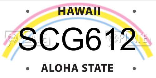 SCG612 Hawaii License Plate