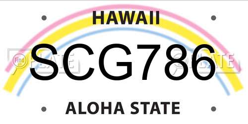 SCG786 Hawaii License Plate