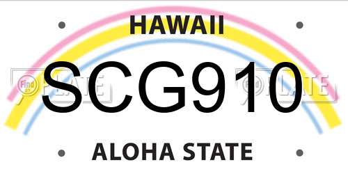 SCG910 Hawaii License Plate