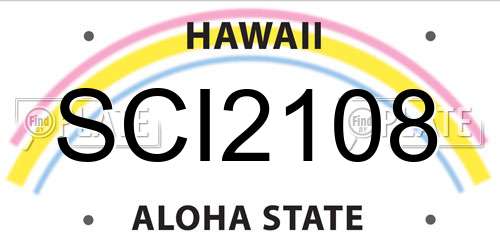 SCI2108 Hawaii License Plate