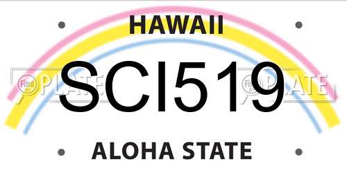 SCI519 Hawaii License Plate