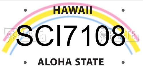 SCI7108 Hawaii License Plate