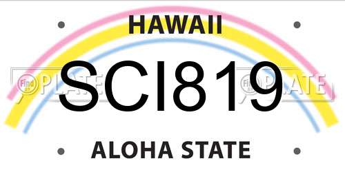 SCI819 Hawaii License Plate