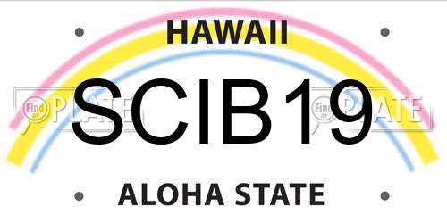 SCIB19 Hawaii License Plate