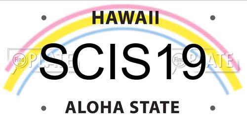 SCIS19 Hawaii License Plate