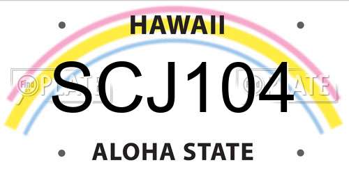 SCJ104 Hawaii License Plate