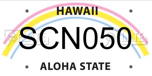SCN050 Hawaii License Plate