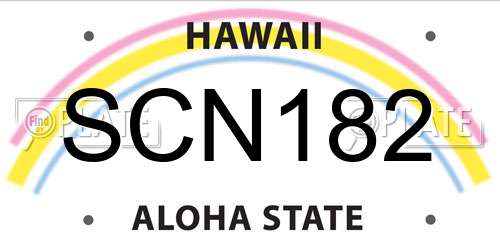 SCN182 Hawaii License Plate