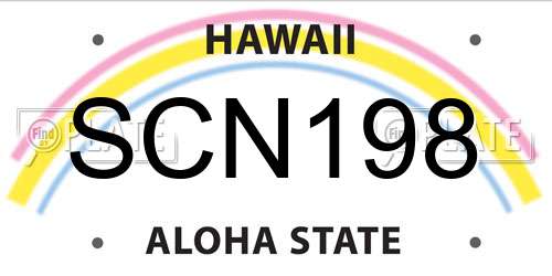 SCN198 Hawaii License Plate