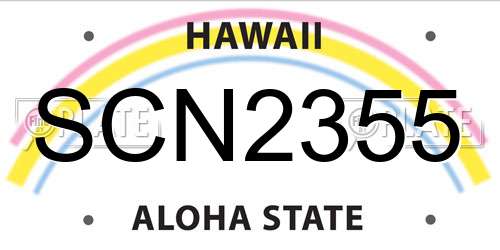 SCN2355 Hawaii License Plate