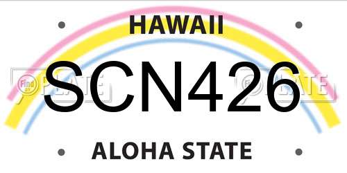SCN426 Hawaii License Plate