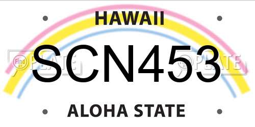 SCN453 Hawaii License Plate