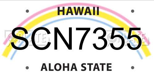 SCN7355 Hawaii License Plate