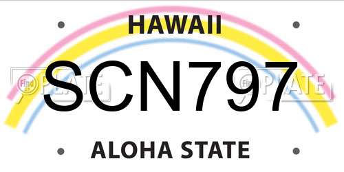 SCN797 Hawaii License Plate