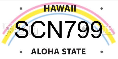 SCN799 Hawaii License Plate