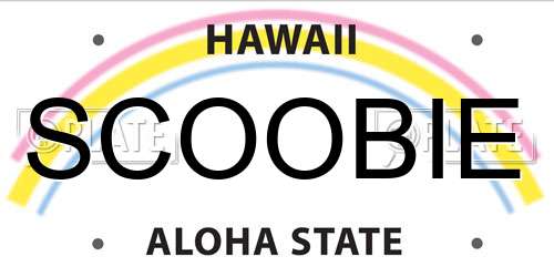SCOOBIE Hawaii License Plate