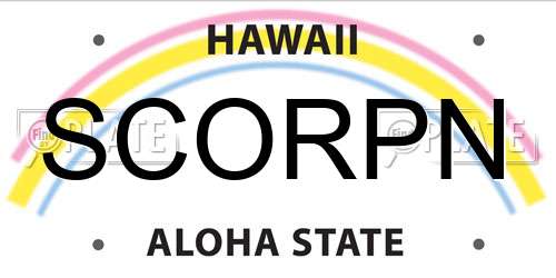 SCORPN Hawaii License Plate