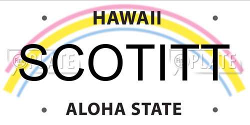 SCOTITT Hawaii License Plate