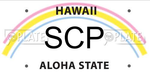 SCP Hawaii License Plate