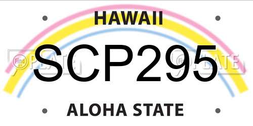 SCP295 Hawaii License Plate