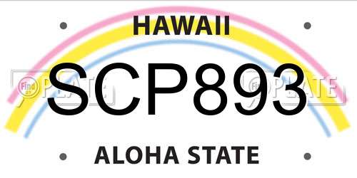 SCP893 Hawaii License Plate
