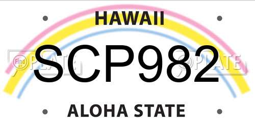 SCP982 Hawaii License Plate