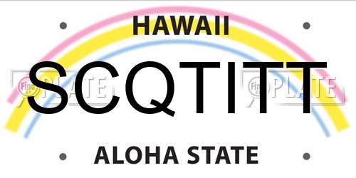 SCQTITT Hawaii License Plate