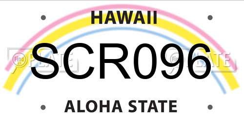 SCR096 Hawaii License Plate