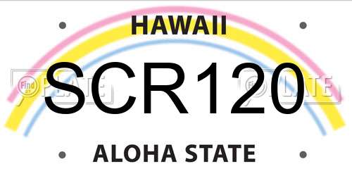 SCR120 Hawaii License Plate