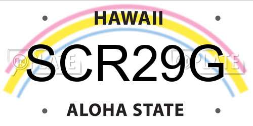SCR29G Hawaii License Plate