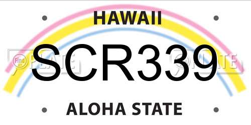 SCR339 Hawaii License Plate
