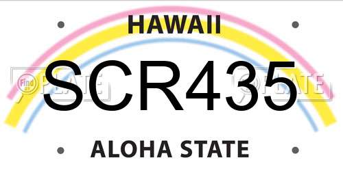 SCR435 Hawaii License Plate